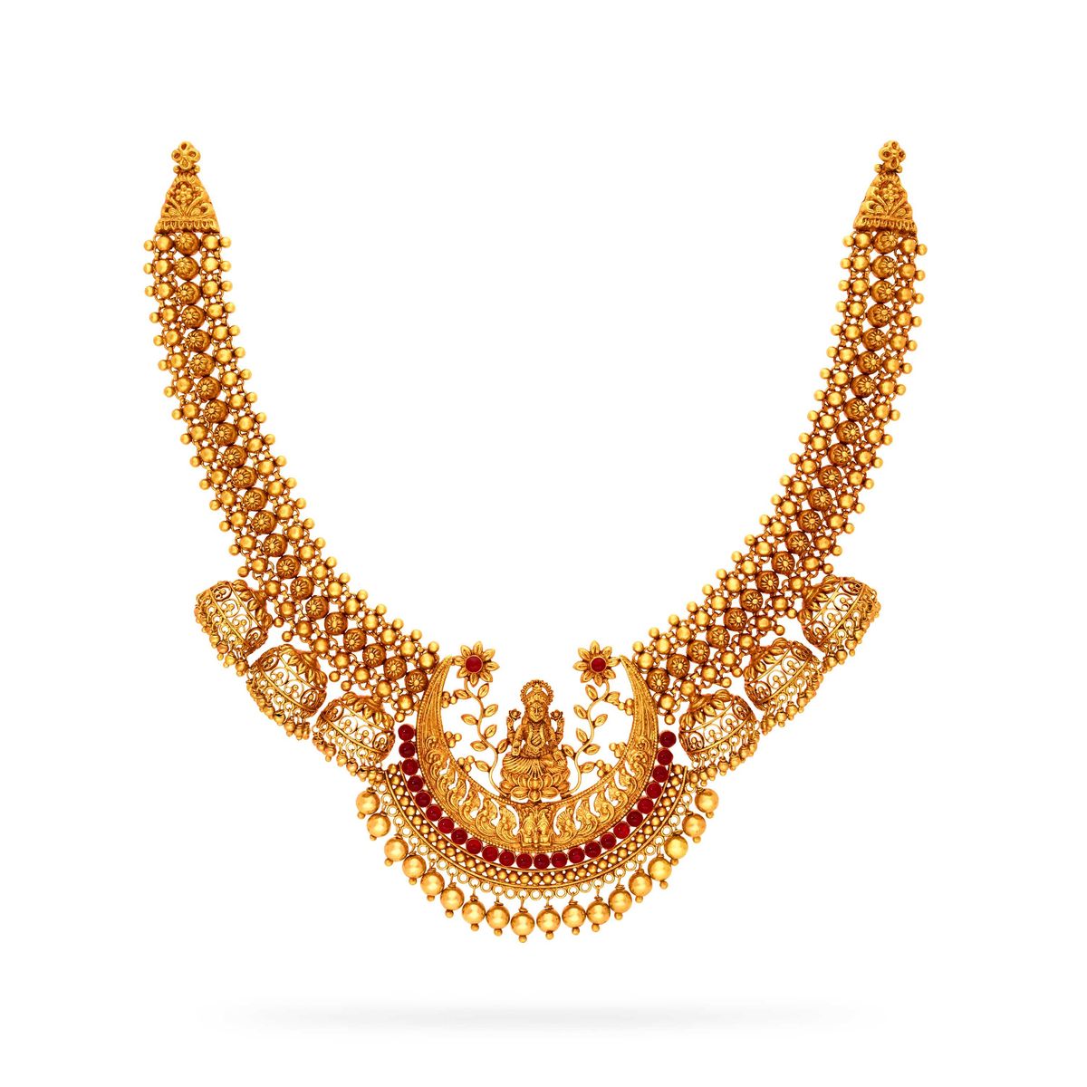 Traditional 22KT Gold Goddess Lakshmi Necklace