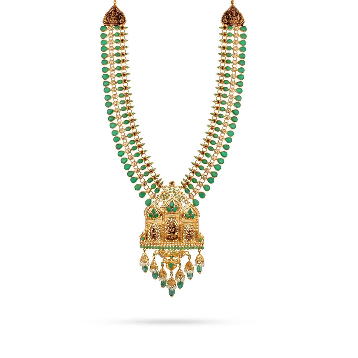 Extravagantly Intricate 22KT Gold Goddess Lakshmi Necklace