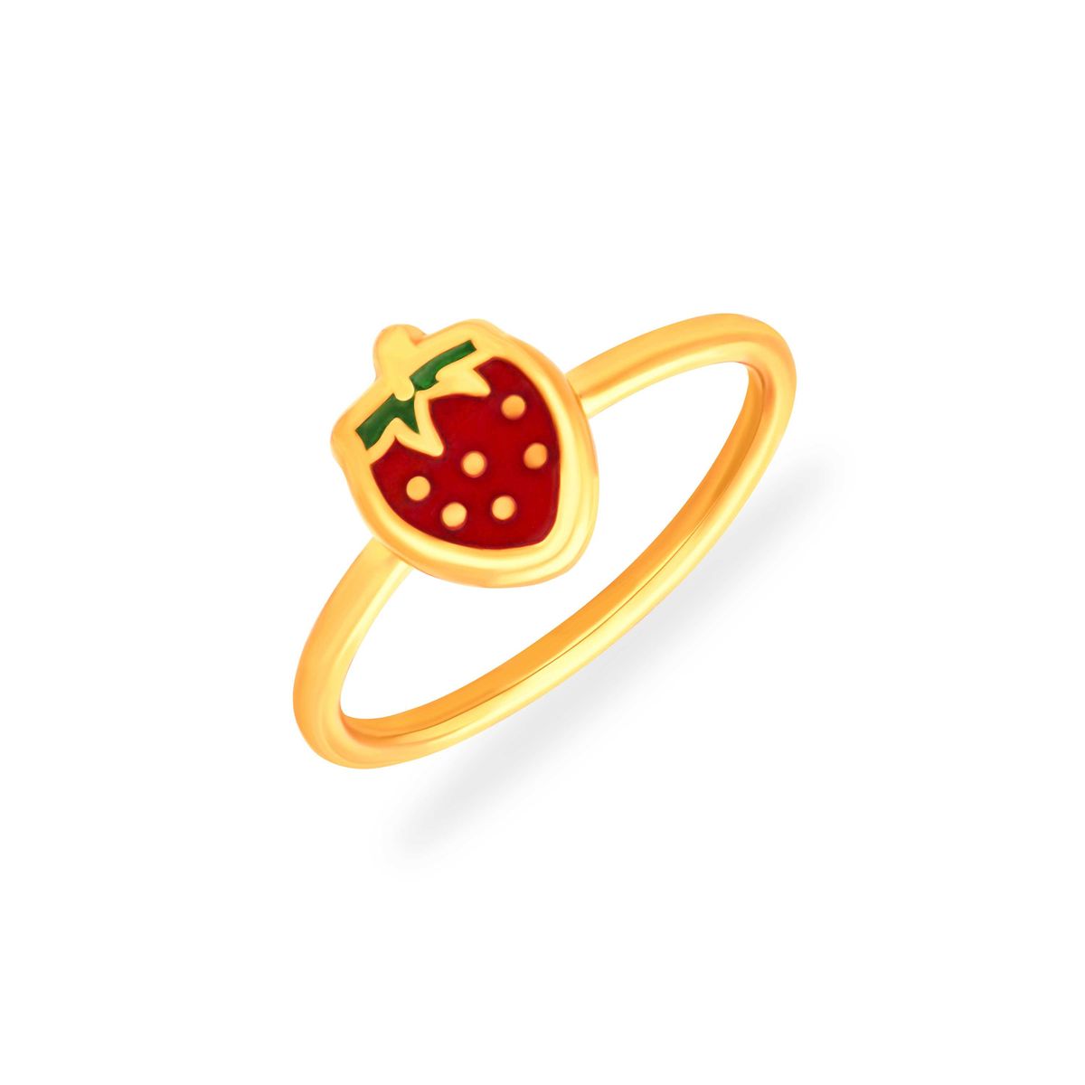 Whimsical Strawberry 22KT Gold Kids Ring