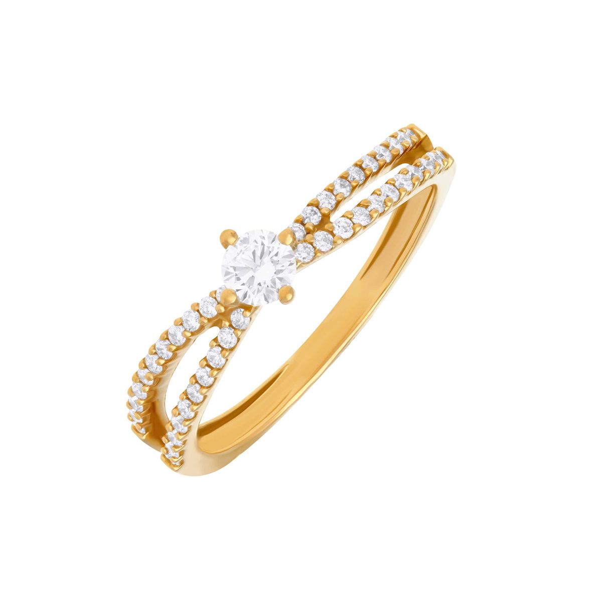 Entwined Diamond Ring in 18KT Gold
