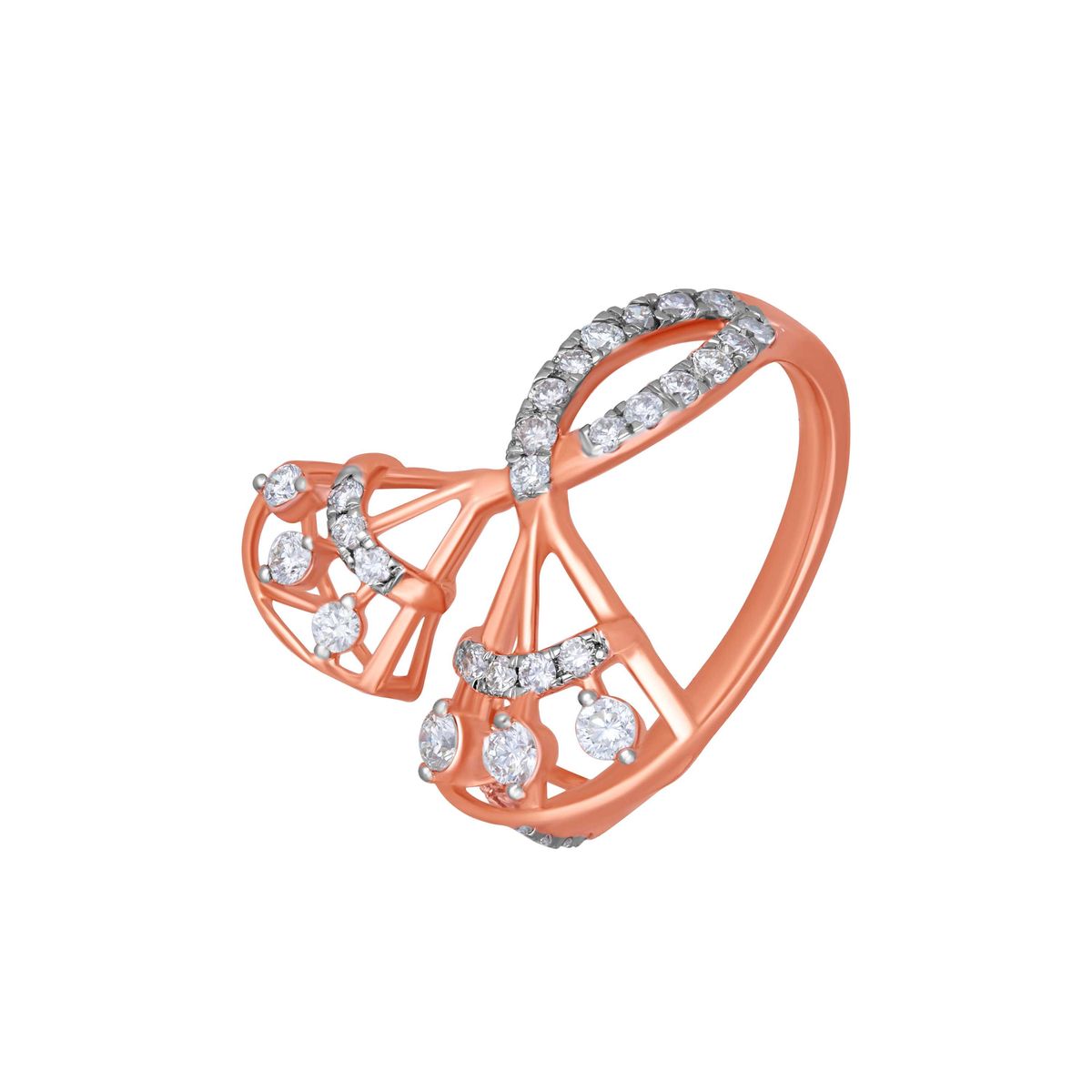 Cocktail Fan Diamond Ring in 18KT Rose Gold